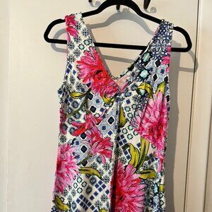 RONNI NICOLE PINK FLORAL SLEEVELESS SUNDRESS SZ S